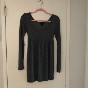 FANG Babydoll Tunic Top or dress!Charcoal Soft Brushed Jersey Knit! Large